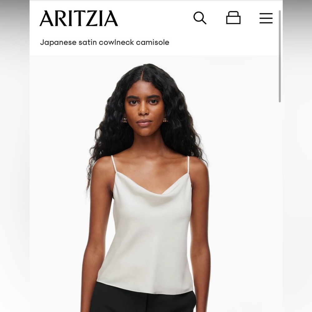White Aritzia satin tank
